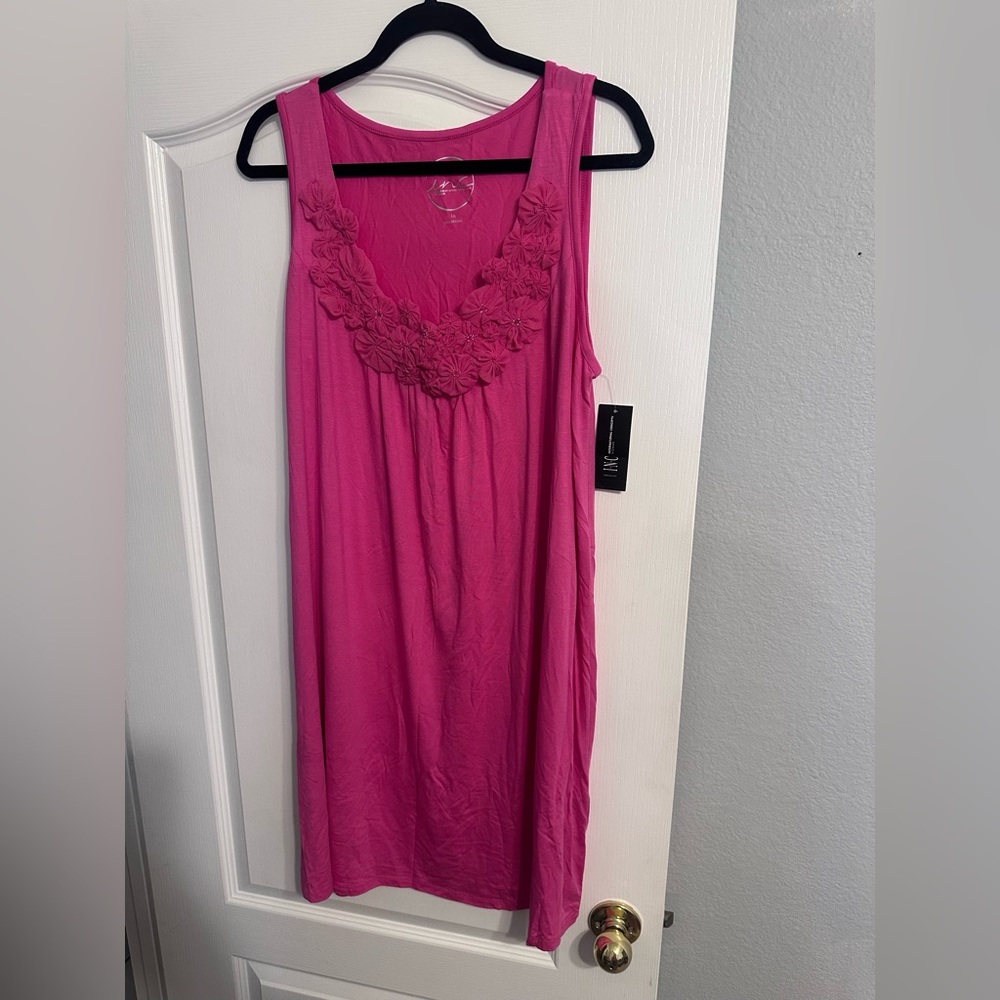 INC Hot Pink Embellished Dress with Scoop Neckline